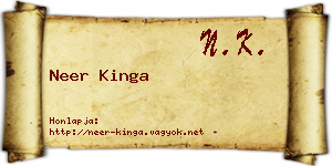 Neer Kinga névjegykártya